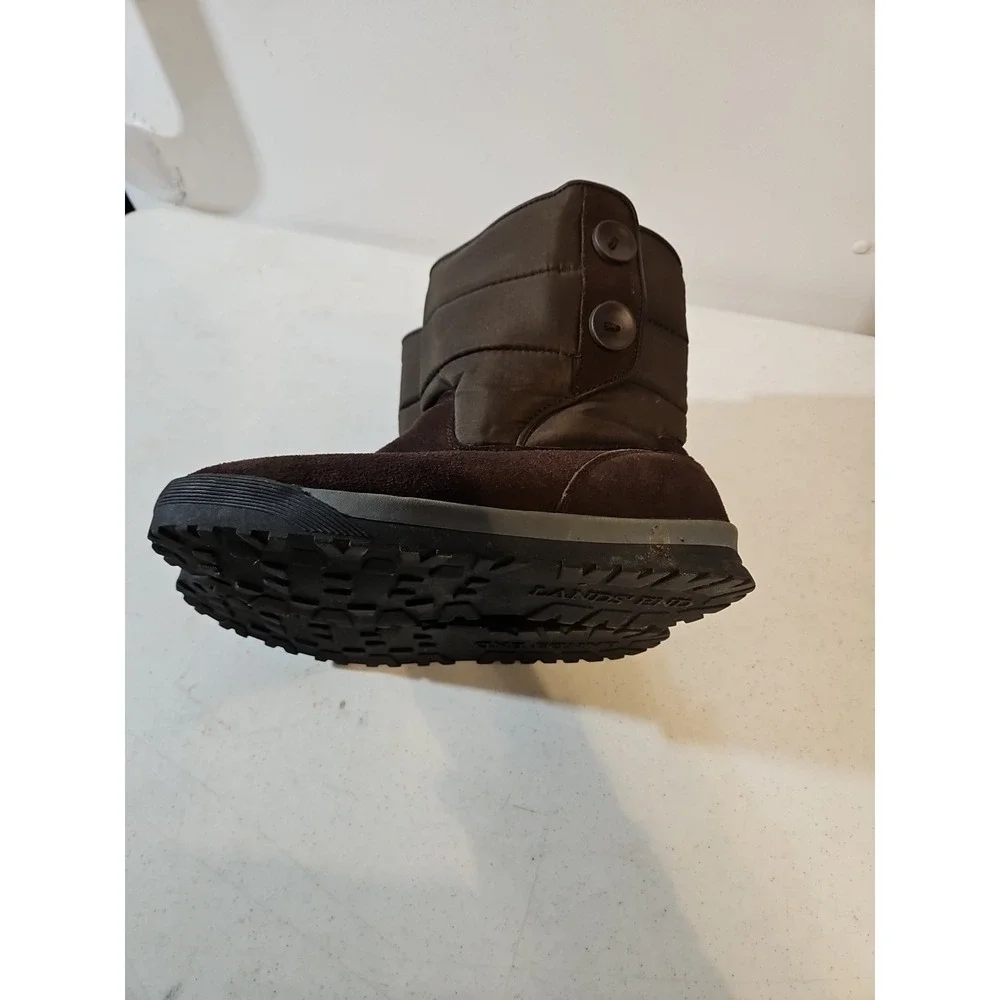 Lands End Winter Boots Women 9.5 B Brown‎ Casual Everyday Walking Ex. Condition